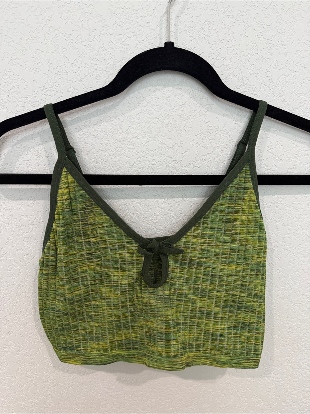 Colsie Green Variegated Knit Bralette